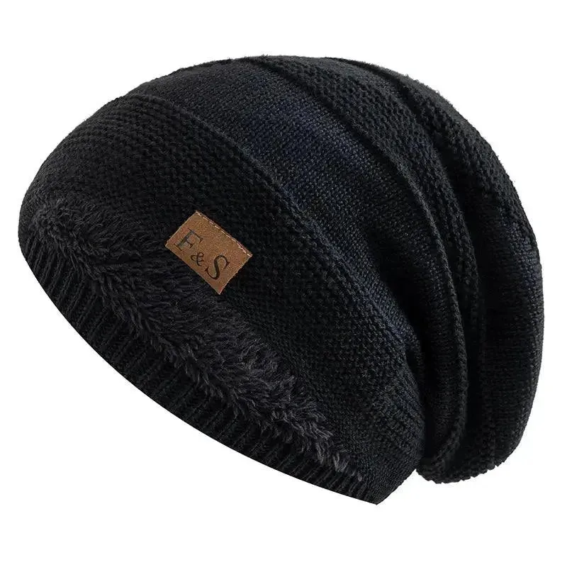 Unisex Winter Hats: Fur-Lined Knitted Beanie Caps for Men and Women