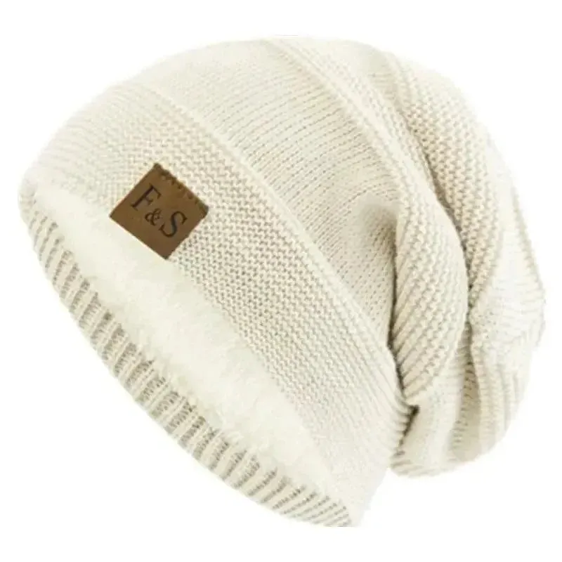 Unisex Winter Hats: Fur-Lined Knitted Beanie Caps for Men and Women