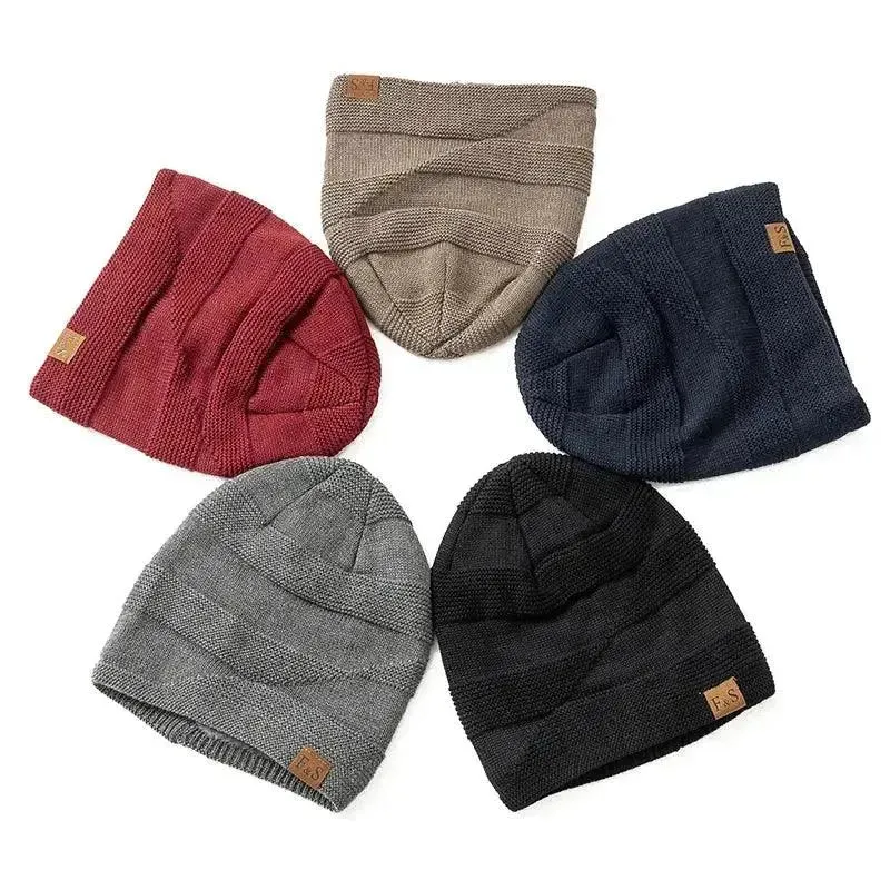 Unisex Winter Hats: Fur-Lined Knitted Beanie Caps for Men and Women