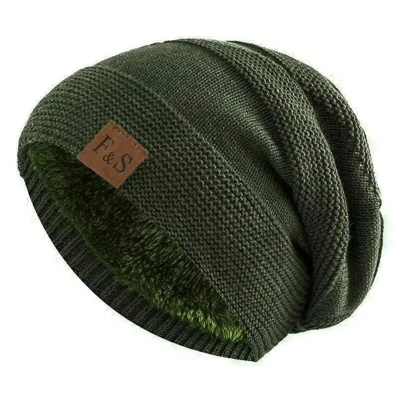 Unisex Winter Hats: Fur-Lined Knitted Beanie Caps for Men and Women