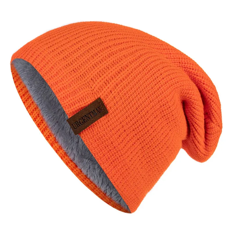 Warm Knitted Hat Fashion Solid Ski Bonnet Cap