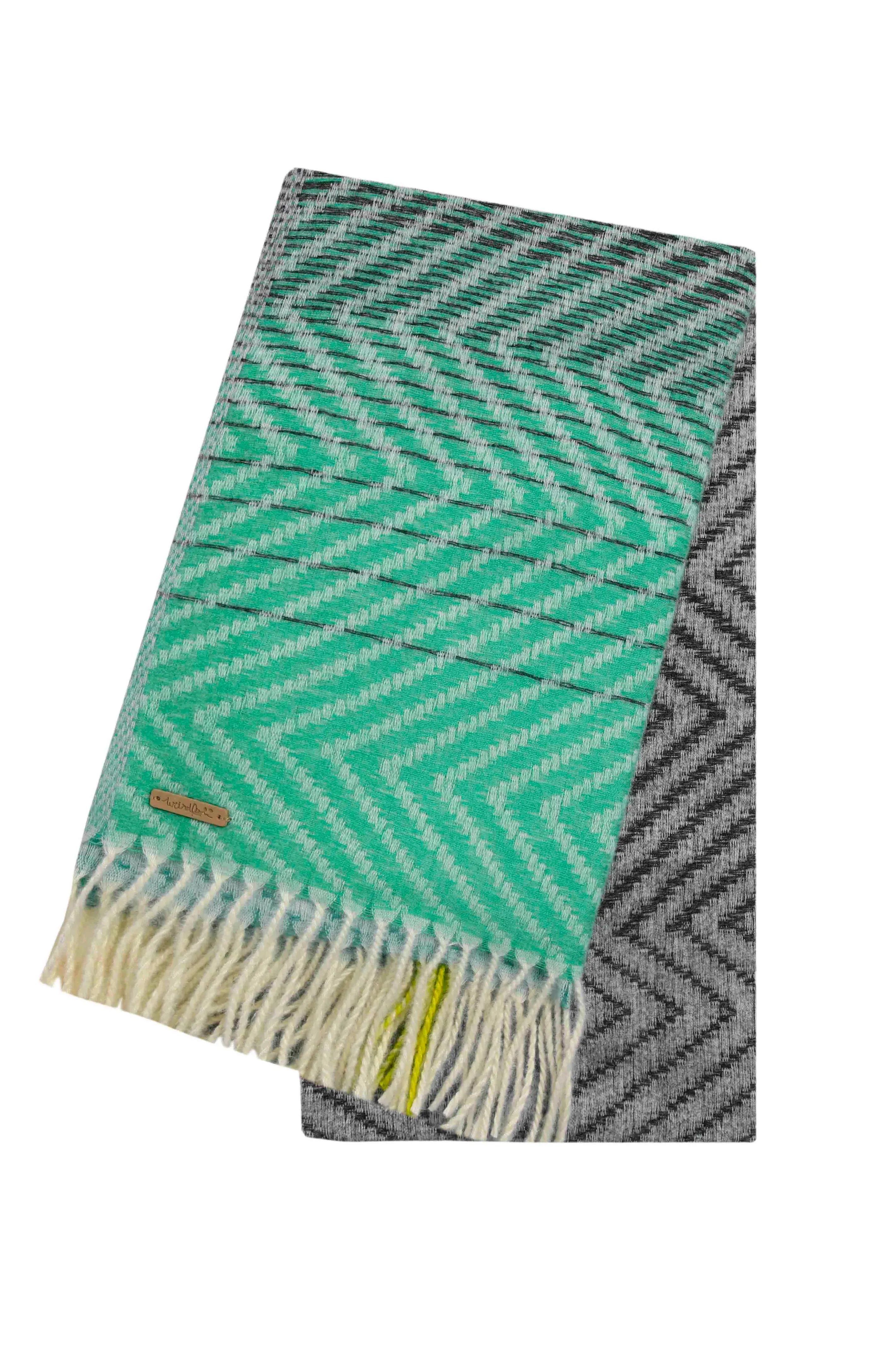 Weird Fish Navy Jadida Eco Brushed Zig-Zag Scarf