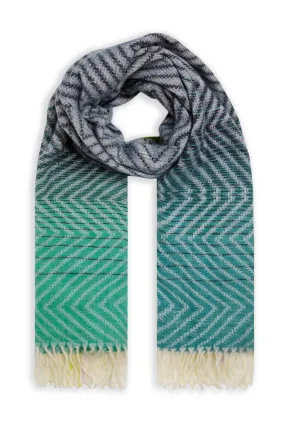 Weird Fish Navy Jadida Eco Brushed Zig-Zag Scarf